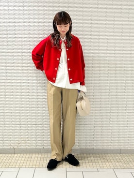 「アイテム（カーディガン/ボレロ）」を使った、R i oさん（レディース・160cm・20代）の秋コーディネート