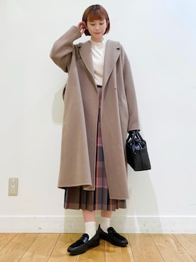 「URBAN RESEARCH DOORS WOMENS」｜「アイテム（チェスターコート）」を使った、R i oさん（レディース・160cm）の秋コーディネート