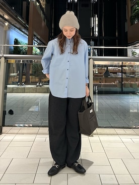 「アイテム（ニットキャップ/ビーニー）」を使った、R i oさん（レディース・160cm・20代）の秋コーディネート