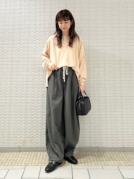 「アイテム（ボストンバッグ）」を使った、R i oさん（レディース・160cm）の秋コーディネート
