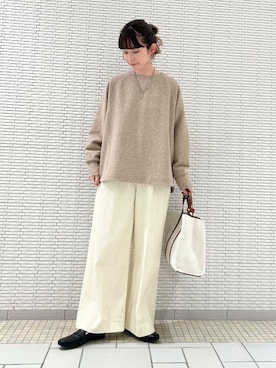 「URBAN RESEARCH DOORS（アーバンリサーチドアーズ）のラグランフレアプルオーバー（Tシャツ/カットソー）」を使った、R i oさん（レディース・160cm）の冬コーディネート