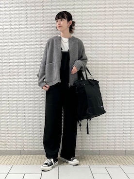 「FORK&SPOON」｜「アイテム（サロペット/オーバーオール）」を使った、R i oさん（レディース・160cm）の秋コーディネート