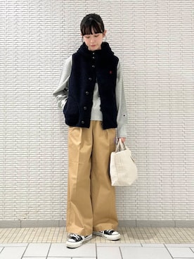 「骨格ウェーブ」｜「アイテム（その他アウター）」を使った、R i oさん（レディース・160cm）の秋コーディネート