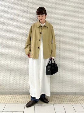 「アイテム（ステンカラーコート）」を使った、R i oさん（レディース・160cm）の秋コーディネート