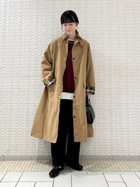 「アイテム（ステンカラーコート）」を使った、R i oさん（レディース・160cm）の秋コーディネート