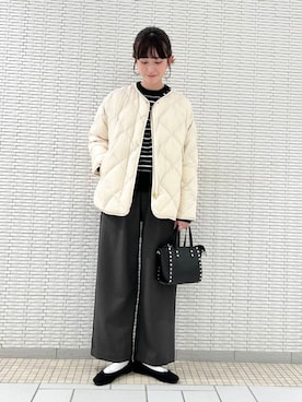 「アイテム（バレエシューズ）」を使った、R i oさん（レディース・160cm）の冬コーディネート