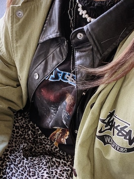 「STUSSY（ステューシー）のアイテム（ナイロンジャケット）」を使った、海鼠高菜さん（レディース・158cm）の秋コーディネート