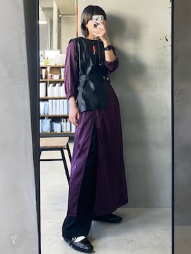 「PUBLUX（パブリュクス）のアイテム（スラックス）」を使った、ハルカさん（レディース・163cm）の秋コーディネート