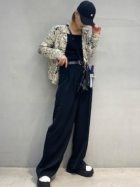 「PUBLUX（パブリュクス）のアイテム（スラックス）」を使った、ハルカさん（レディース・163cm）の夏コーディネート