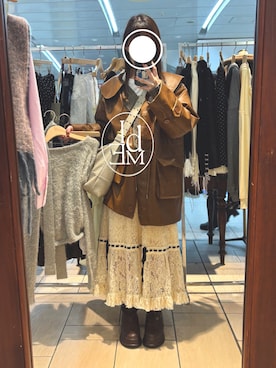 「アイテム（ノーカラージャケット）」を使った、ｱｰﾁｬﾝさん（レディース・160cm）の秋コーディネート