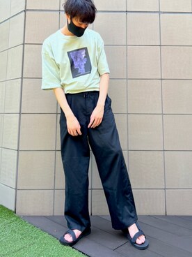 「BASQUE magenta（バスクマゼンタ）のアイテム（パンツ）」を使った、のすけ。さん（メンズ・172cm）の夏コーディネート