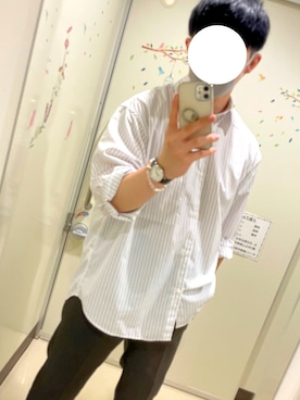 「WYM LIDNM（ウィム バイ リドム）の【WYM LIDNM】BASIC TAPERED SLACKS（スラックス、グレー系）」を使った、Hayatoさん（メンズ・168cm）の秋コーディネート