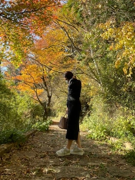 「紅葉コーデ」｜「アイテム（ワンピース/ドレス）」を使った、しょうこさん（レディース・156cm）の冬コーディネート