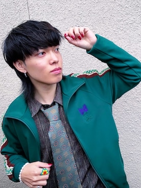 「古着好きな人と繋がりたい」｜「アイテム（その他アウター）」を使った、kou🎤さん（メンズ・165cm）の春コーディネート