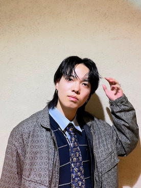 「センター分け」｜「アイテム（MA-1）」を使った、kou🎤さん（メンズ・165cm）の春コーディネート