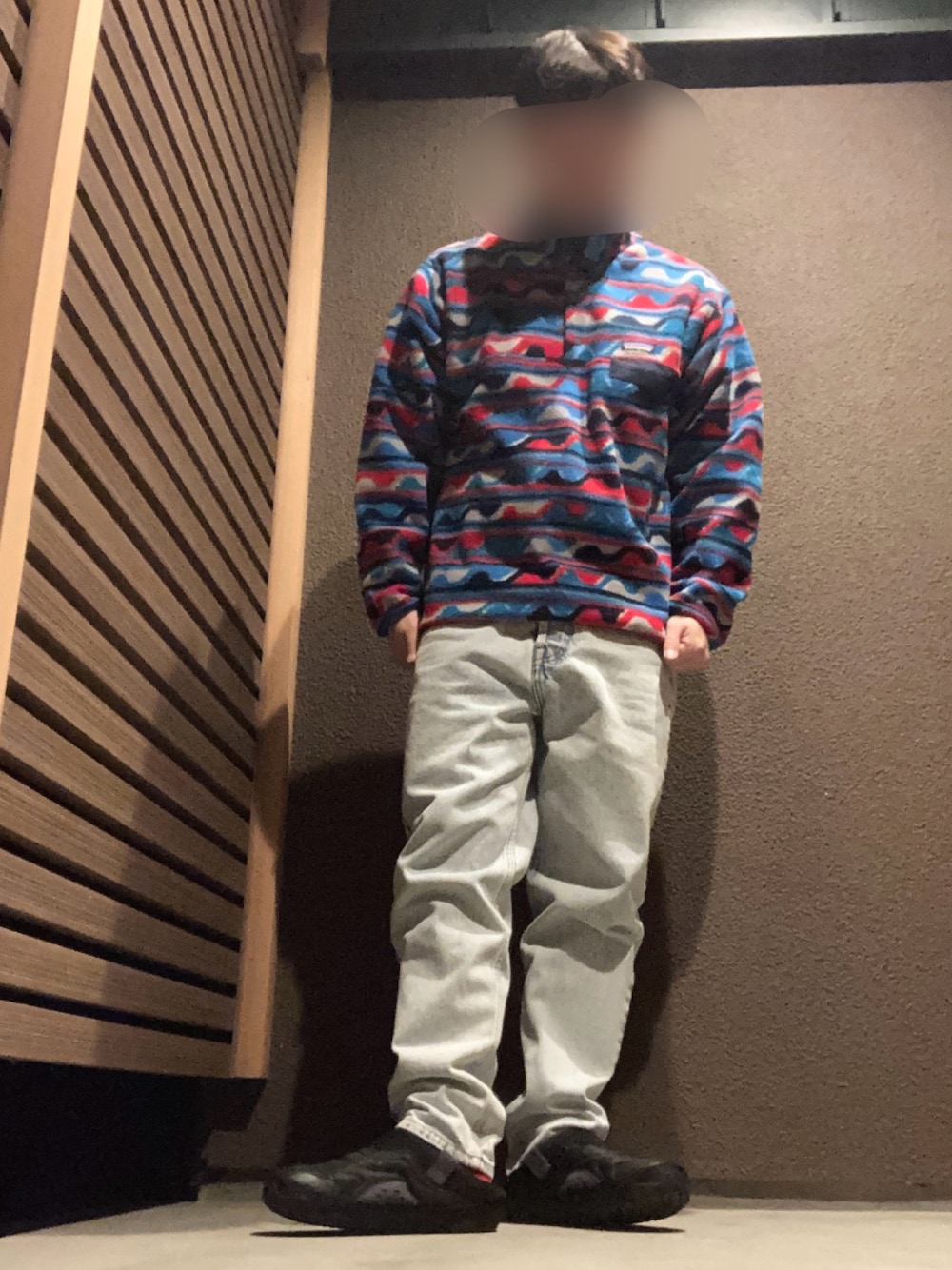 「ファッションを楽しもう、カジュアル、patagonia、フリース、スナップT、ZARA、teva、デニム」｜「patagoniaのアイテム（トップス、その他）」を使った、垂金権造さん（メンズ・171cm）の秋コーディネートの1枚目の写真