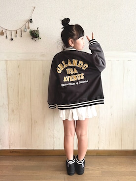 「Right-on（ライトオン）のアイテム（ジャケット/アウター）」を使った、𝕽̤͓inon＊゜さん（キッズ・120cm）の秋コーディネート