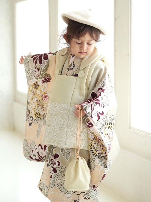 美品 utatane ウタタネ よき 七五三 着物 3歳 女の子 被布セット