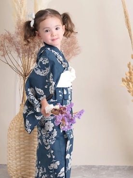 「5歳」｜「アイテム（浴衣）」を使った、utataneスタッフさん（レディース・160cm）の春コーディネート