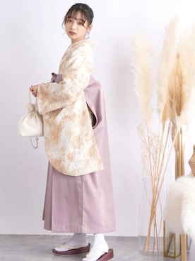「アイテム（着物）」を使った、utataneスタッフさん（レディース・160cm）の冬コーディネート