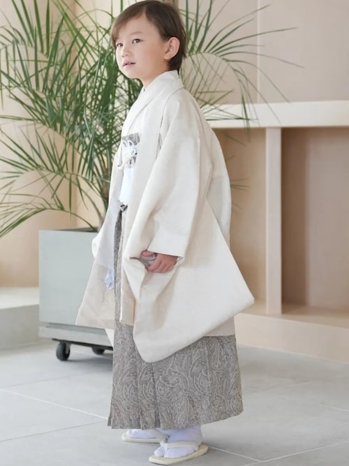 七五三5歳用袴セット utatane ジャガードペイズリー（着物）｜utatane