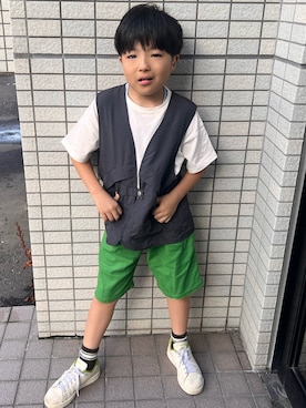 「アイテム（ベスト）」を使った、✳︎sho-ma✳︎さん（キッズ・120cm）の夏コーディネート