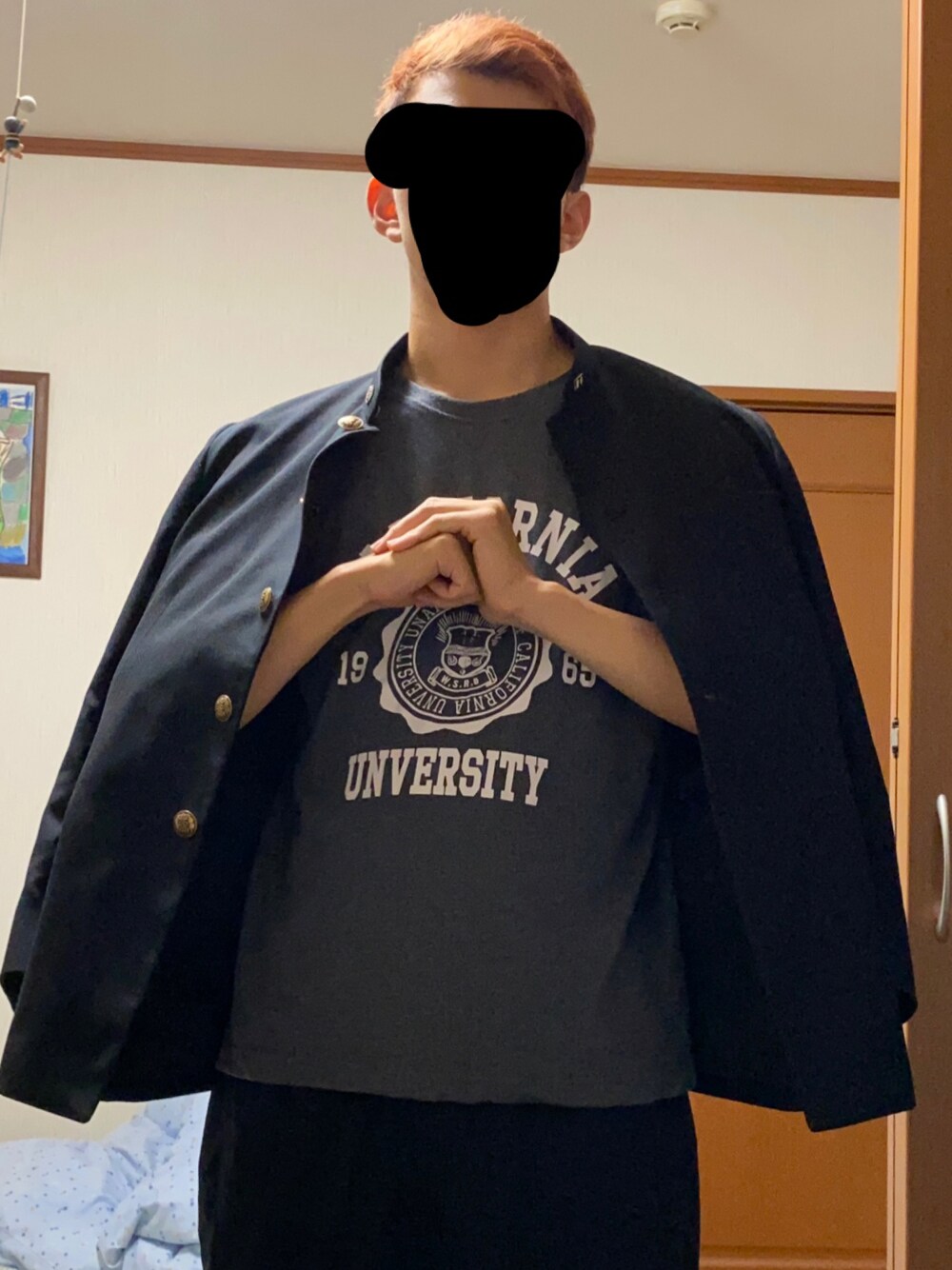 「ごくせん、東京卍リベンジャーズ、魁！男塾」｜「光多制服店のアイテム（ノーカラージャケット、ブラック系）」を使った、ギャル男さん（メンズ・230cm）の夏コーディネートの1枚目の写真