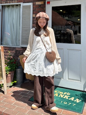 「アイテム（ネックレス）」を使った、una.さん（レディース・148cm）の夏コーディネート