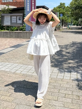 「aimoha（アイモハ）のアイテム」を使った、una.さん（レディース・148cm）の夏コーディネート