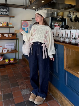 「アイテム（スリッポン）」を使った、una.さん（レディース・148cm）の秋コーディネート