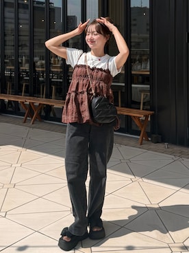 「アイテム（キャミソール）」を使った、una.さん（レディース・148cm・20代）の夏コーディネート