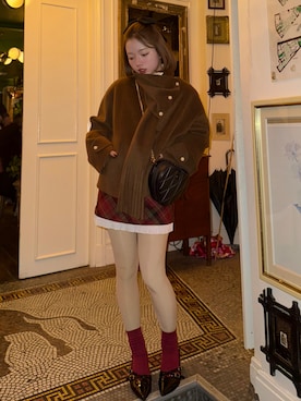 「アイテム（バレッタ/ヘアクリップ）」を使った、una.さん（レディース・148cm）の冬コーディネート