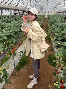 「adidas（アディダス）のガゼル / Gazelle / GAZELLE BOLD / 厚底スニーカー / アディダスオリジナルス adidas Originals（スニーカー、ホワイト系）」を使った、una.さん（レディース・148cm）の春コーディネート