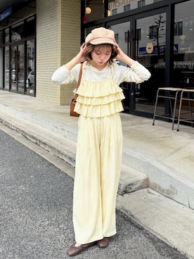 「アイテム（セットアップ）」を使った、una.さん（レディース・148cm）の春コーディネート