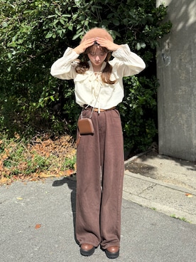 「秋服」｜「アイテム（帽子）」を使った、una.さん（レディース・148cm）の秋コーディネート
