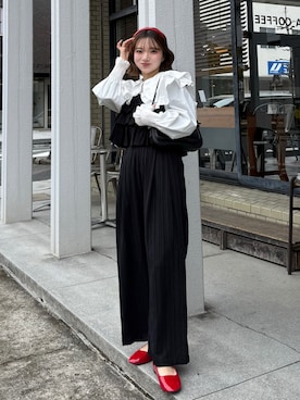 「junoah（ジュノア）のアイテム」を使った、una.さん（レディース・148cm）の春コーディネート