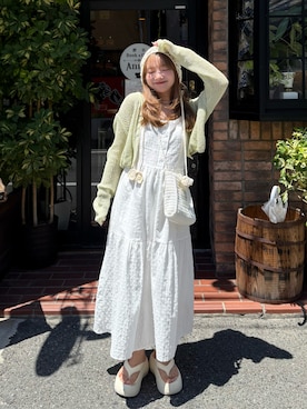 「アイテム（帽子）」を使った、una.さん（レディース・148cm）の夏コーディネート