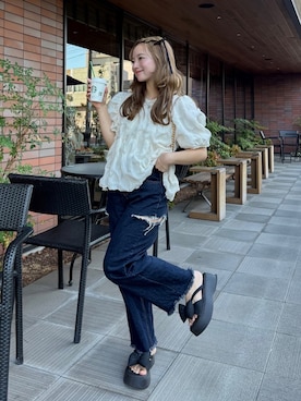 「アイテム（ヘアアクセサリー）」を使った、una.さん（レディース・148cm）の夏コーディネート