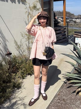 「GRL（グレイル）のアイテム（パンツ）」を使った、una.さん（レディース・148cm）の春コーディネート