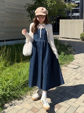 「アイテム（帽子）」を使った、una.さん（レディース・148cm・20代）の秋コーディネート