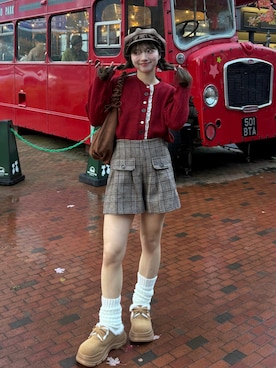 「アイテム（レッグウォーマー）」を使った、una.さん（レディース・148cm）の秋コーディネート