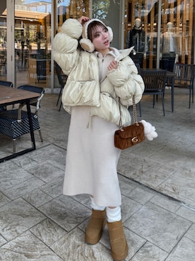 「アイテム（レッグウェア）」を使った、una.さん（レディース・148cm）の冬コーディネート