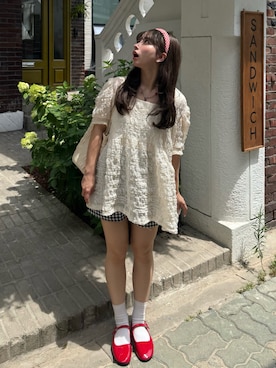 「アイテム（ヘアアクセサリー）」を使った、una.さん（レディース・148cm）の夏コーディネート