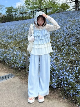「アイテム（セットアップ）」を使った、una.さん（レディース・148cm）の春コーディネート
