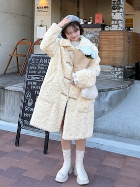 「アイテム（ハンチング/ベレー帽）」を使った、una.さん（レディース・148cm）の秋コーディネート