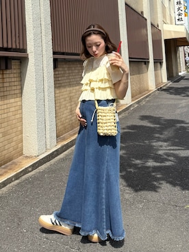 「アイテム（セットアップ）」を使った、una.さん（レディース・148cm）の春コーディネート