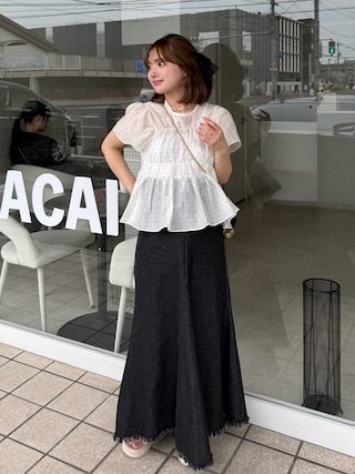 junoah（ジュノア）の「レースポケットデニムマーメイドスカート[低