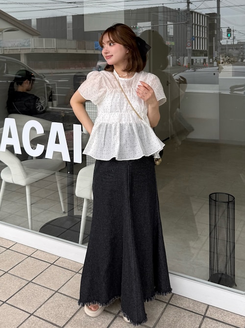 junoah（ジュノア）の「レースポケットデニムマーメイドスカート[低