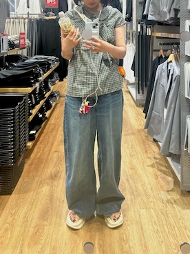 「Ada.（エイダ）のもちもちソール トング 厚底 サンダル（サンダル）」を使った、mei さん（レディース・158cm・20代）の夏コーディネート