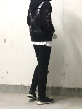 Off White オフホワイト カラヴァッジオアローレイヤードプルオーバーパーカー Etrsを使った人気ファッションコーディネート Wear